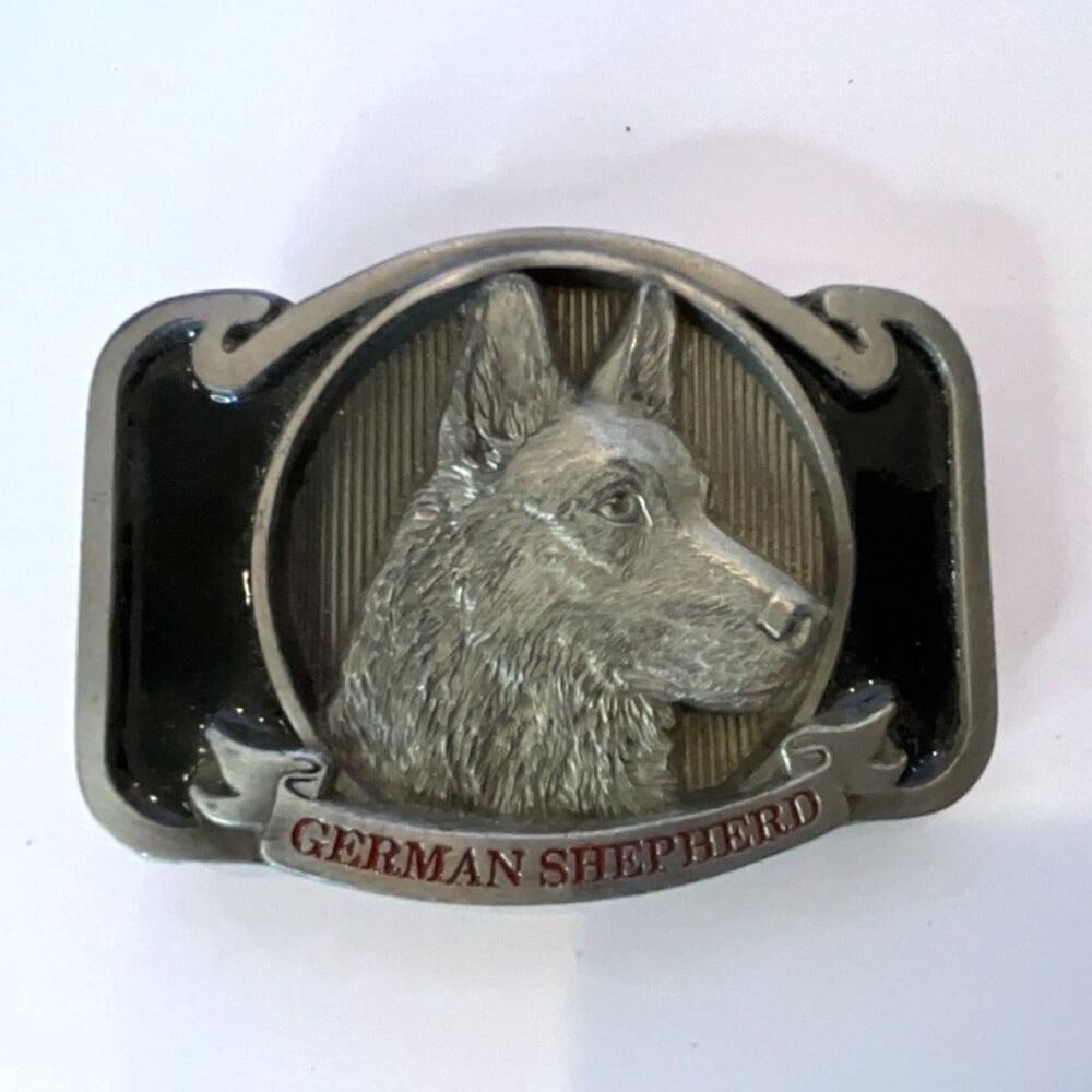 Amazing Vintage Belt Buckle; German Shepherd  Buckles of America Kanine Klassics